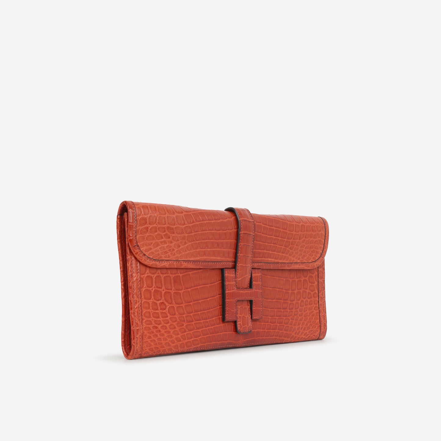 Hermès Jige Clutch 29 - Rouge H Shiny Crocodile