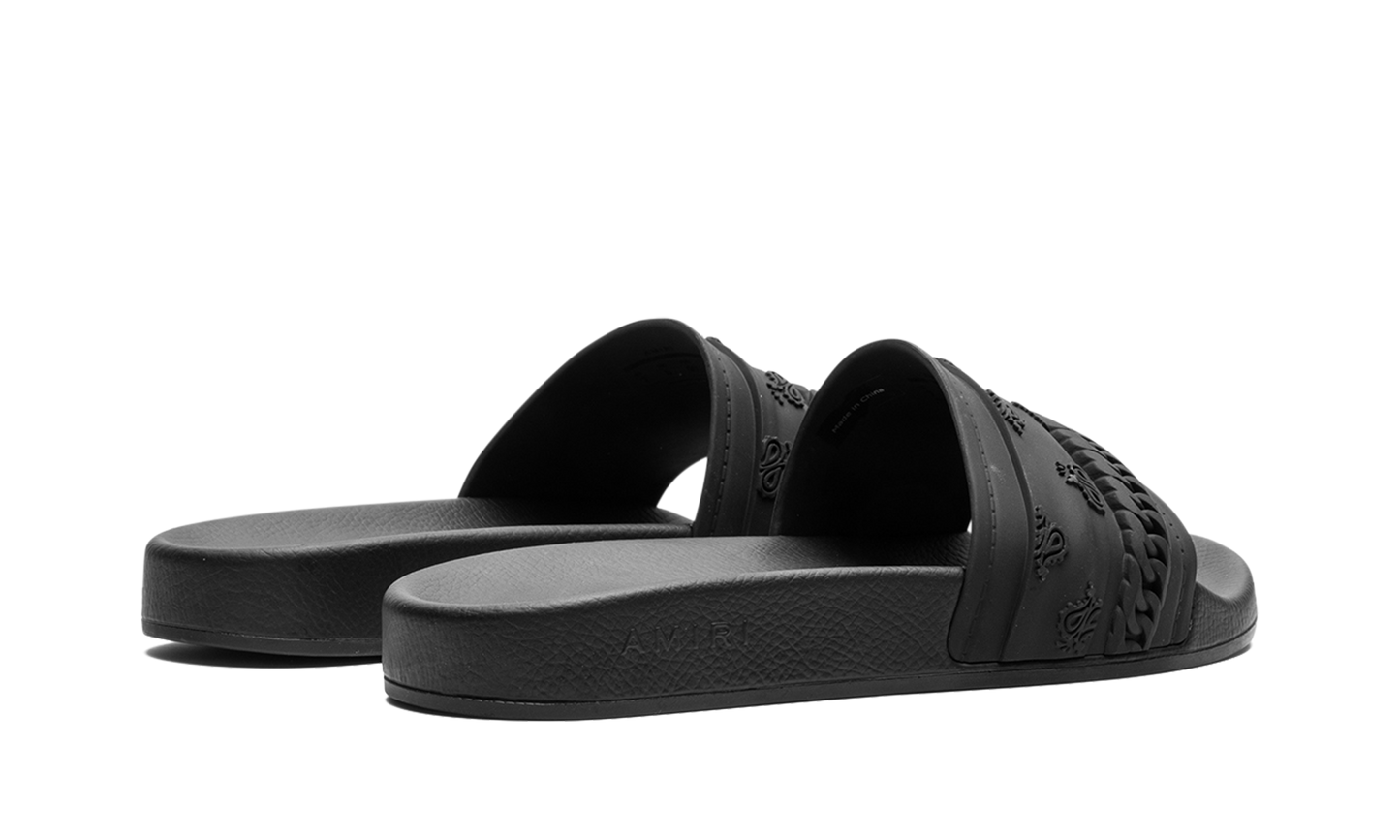 Amiri Bandana Moulded Slides Black Black