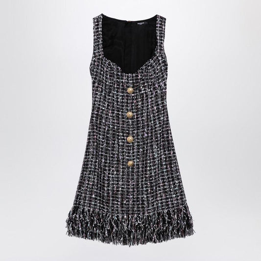 Balmain Tweed Mini Dress With Buttons