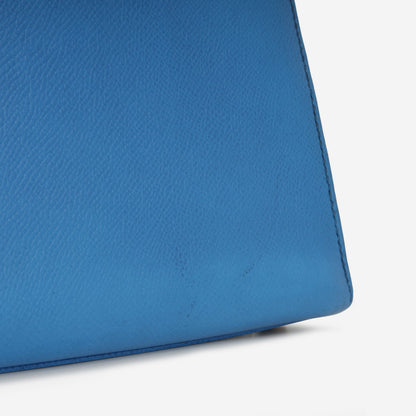 Hermès Vintage Kelly 28 - Bleu De France Courchevel | Gold Hardware