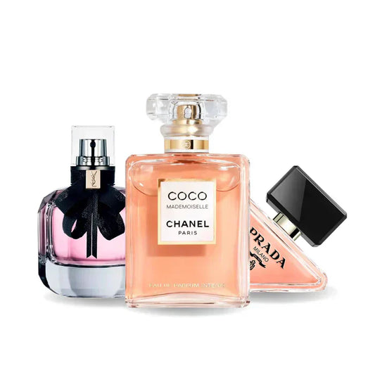 3er-Pack Parfums: Prada PARADOXE, Chanel COCO MADEMOISELLE und Yves Saint Laurent MON PARIS – je 100 ml