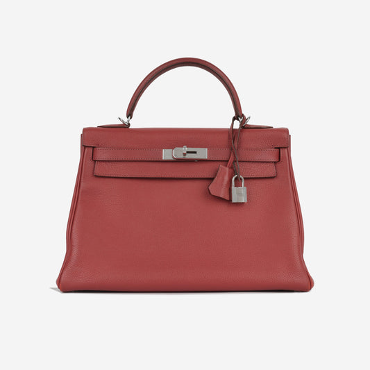 Hermès Kelly 32 - Rouge Garance Vache Liegee | Palladium Hardware