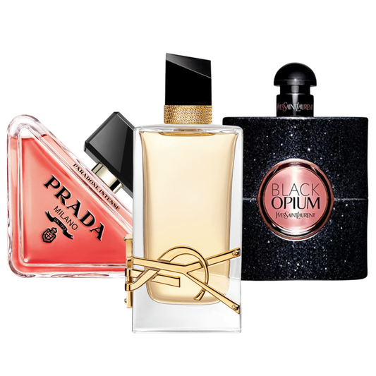3er-Set Damenparfums: Prada Paradoxe, Yves Saint Laurent Black Opium &amp; Libre – Eau de Parfum – je 100 ml 