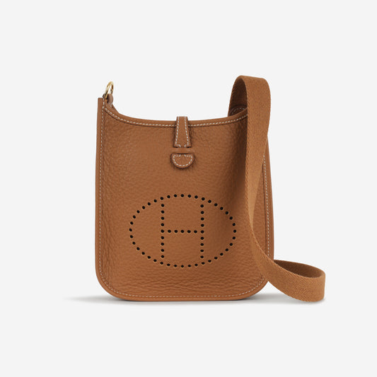 Hermès Mini Evelyne 16  - Gold Clemence | Gold Hardware