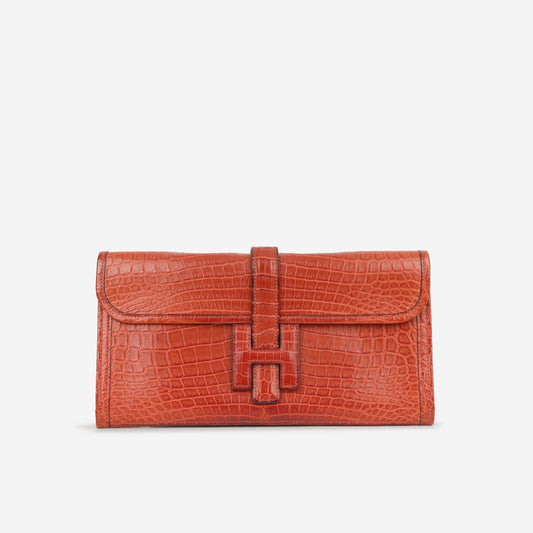 Hermès Jige Clutch 29 - Rouge H Shiny Crocodile