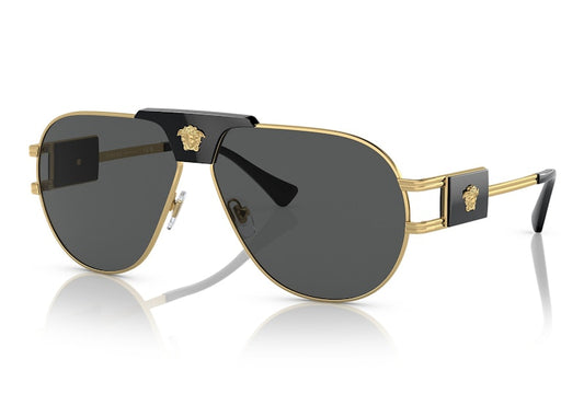 Versace Pilot Sunglasses Gold/Dark Grey