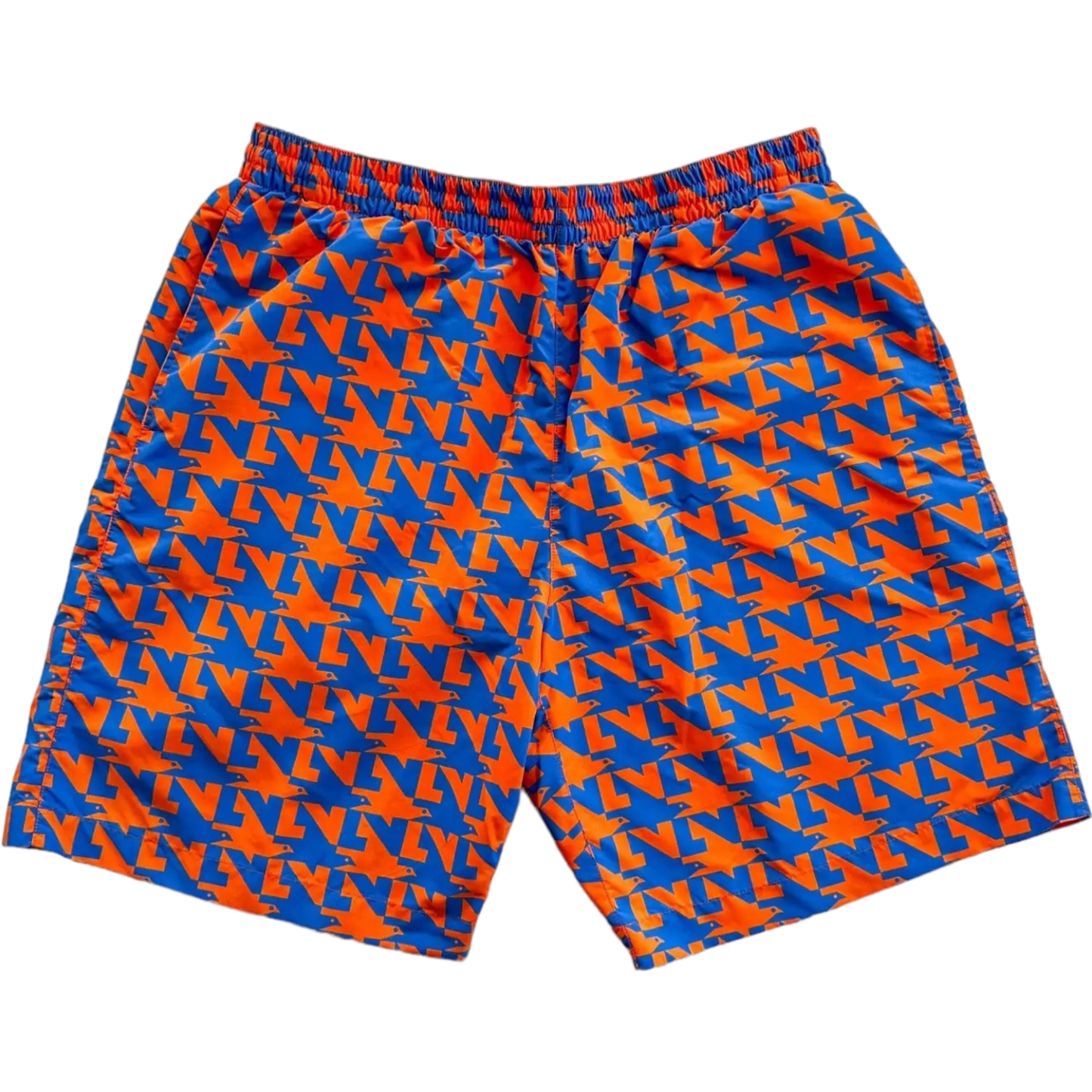 Louis Vuitton Blue & Orange Dove Print Swimshorts