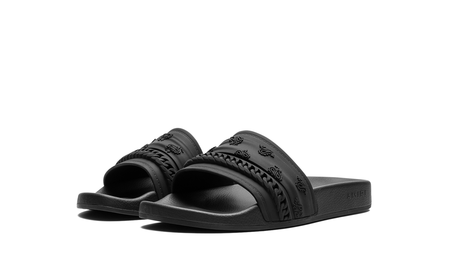 Amiri Bandana Moulded Slides Black Black