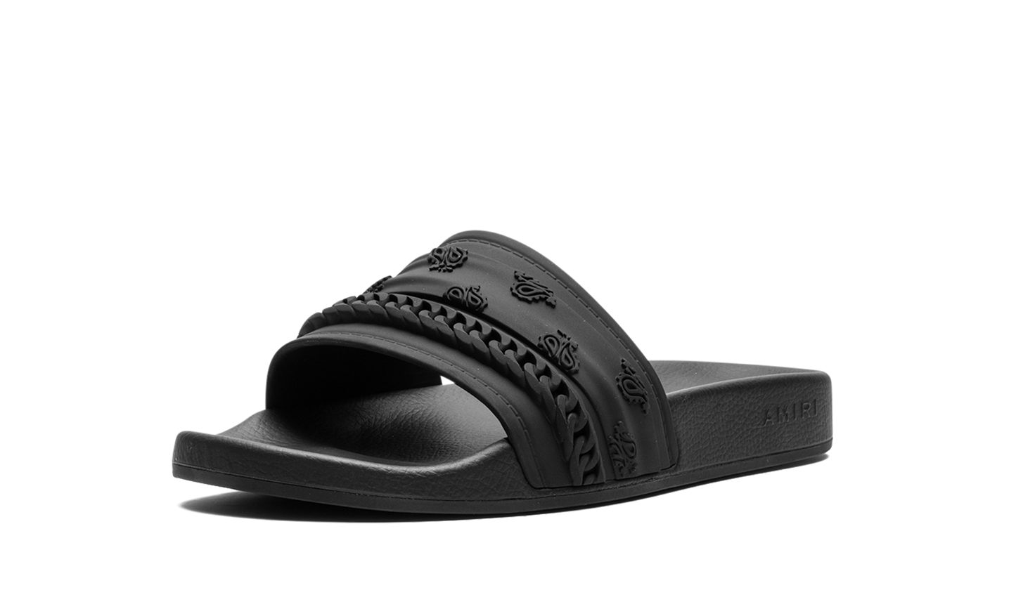 Amiri Bandana Moulded Slides Black Black